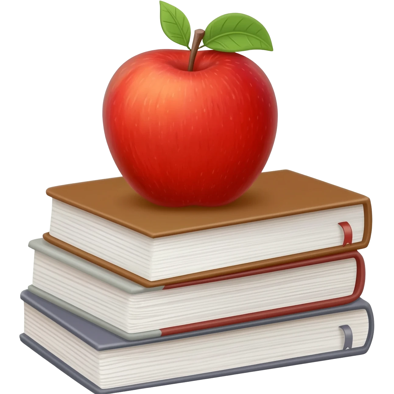 Manzana sobre libros emoji