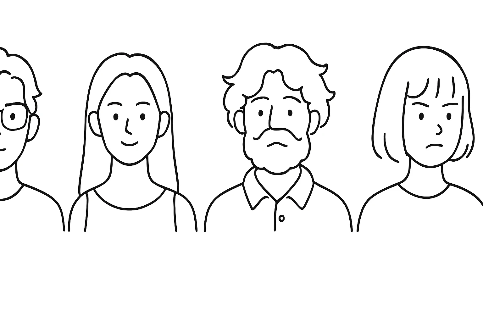 Create avatars in a similar style but with different variations, outline avatar emoji