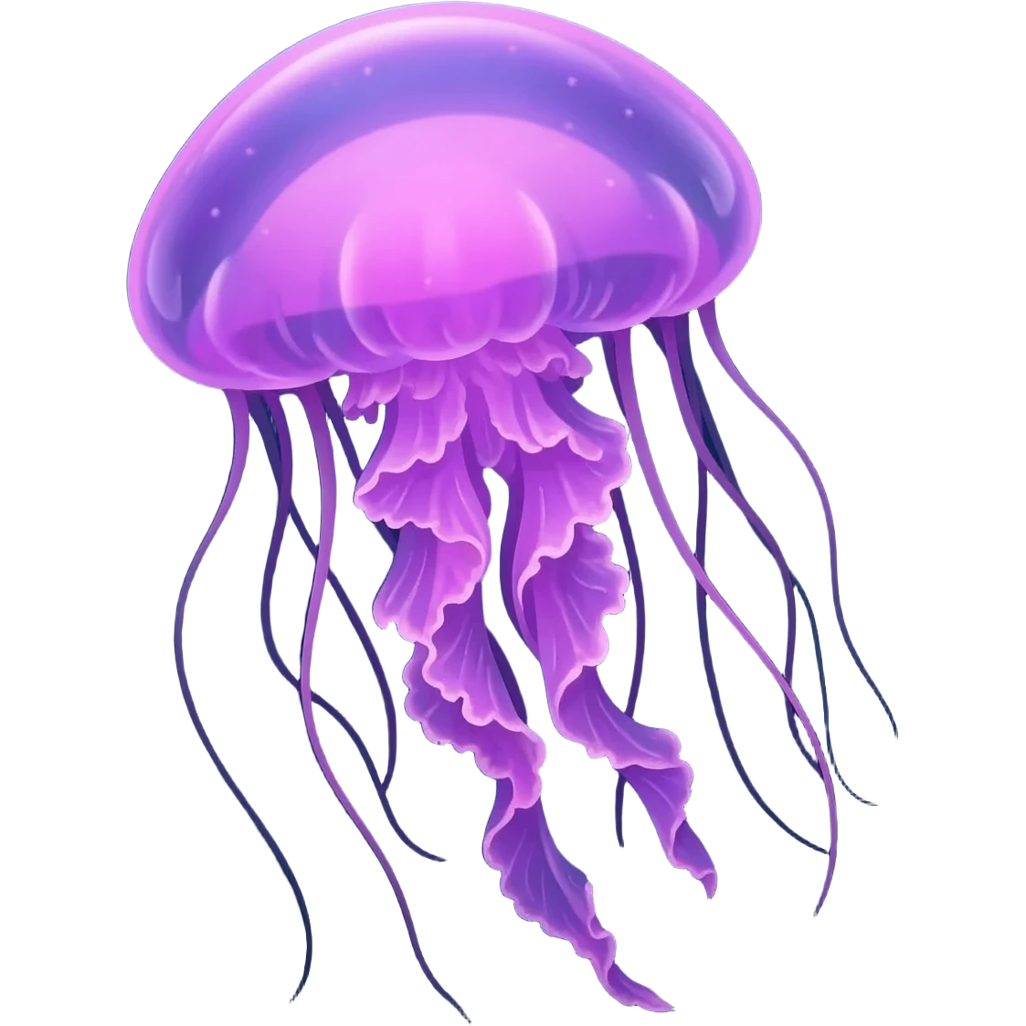 Detailed glowing Purple jellyfish emoji