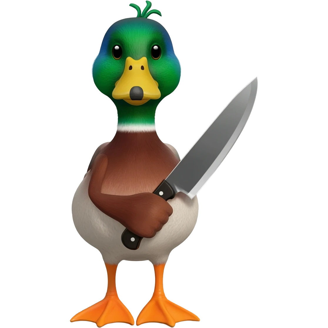 Elinde bıçak olan ördek emoji