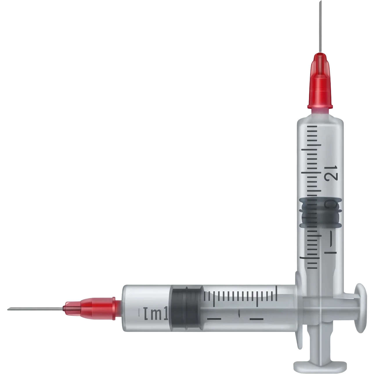 Seringue rouge blanche est noir emoji