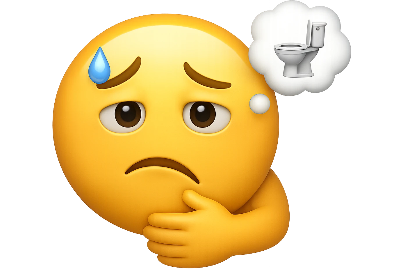 emoji stile iphone che riguarda l'argomento "stipsi/andrò al bagno oggi?", iperrealistico 4k emoji