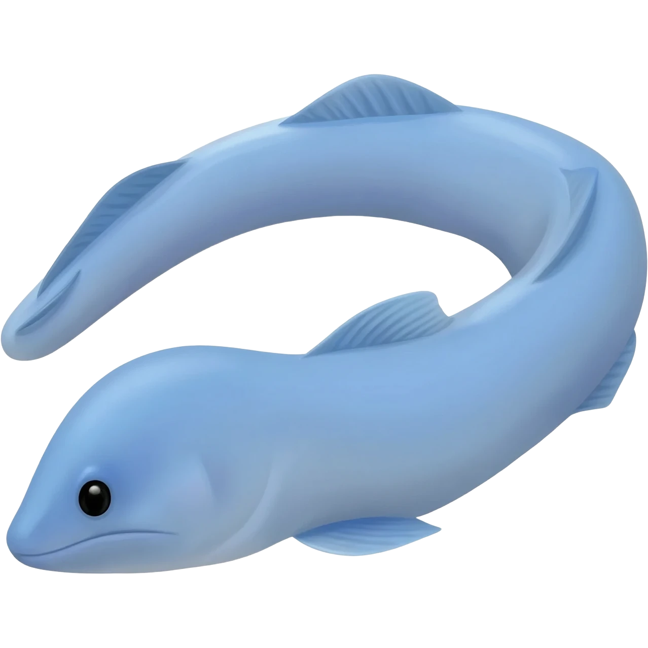 blue eel with 2 fins on each side and a long tail emoji