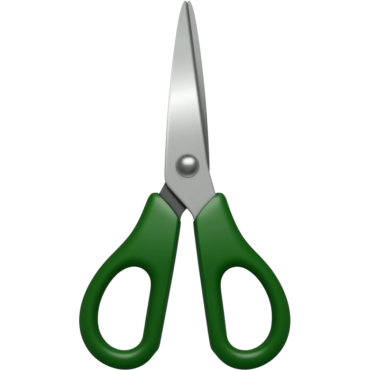 Full scissors with green handle, pointed up, same green as movie trailer green preview card emoji