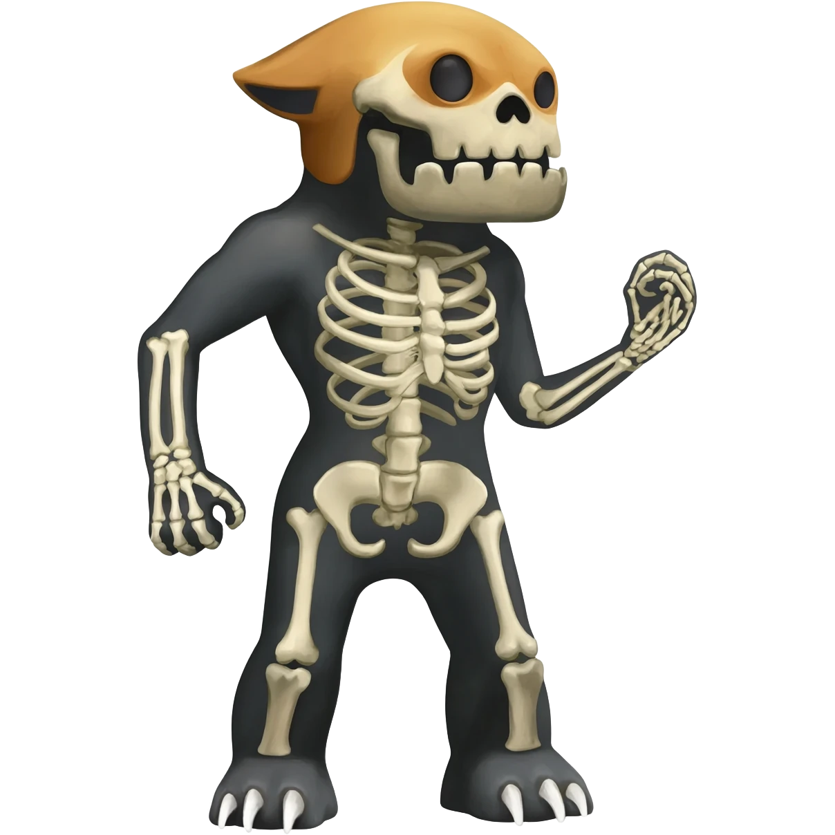 Skeletal-Skull-faced-Obstagoon-Houndoom-Salandit-fusion (full body) emoji