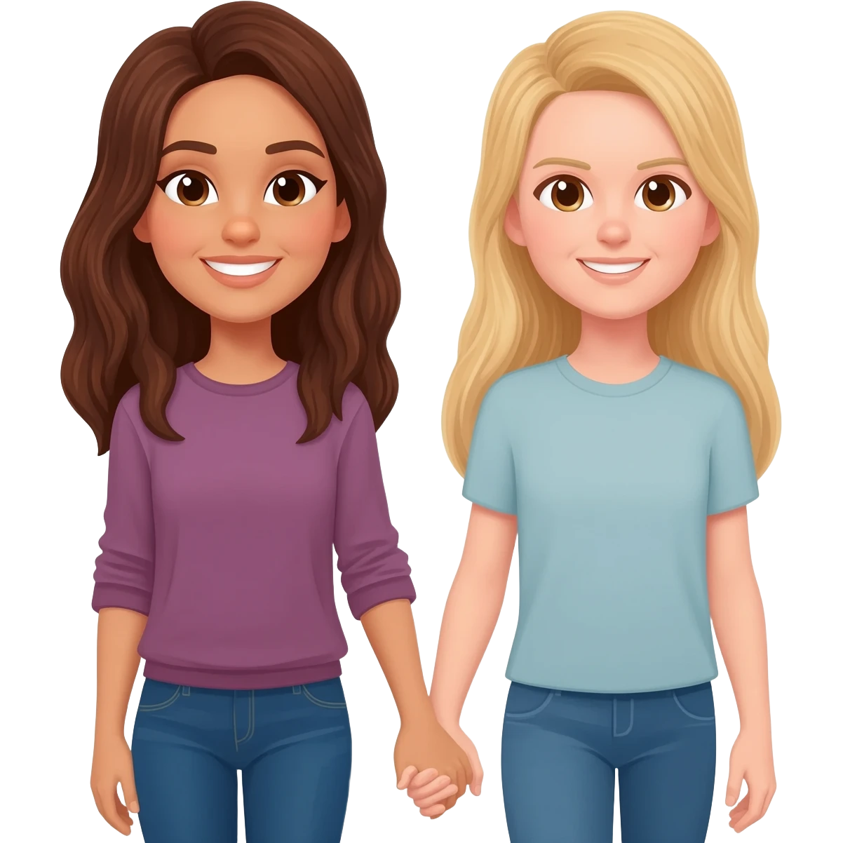 Lésbica uma morena uma branca emoji