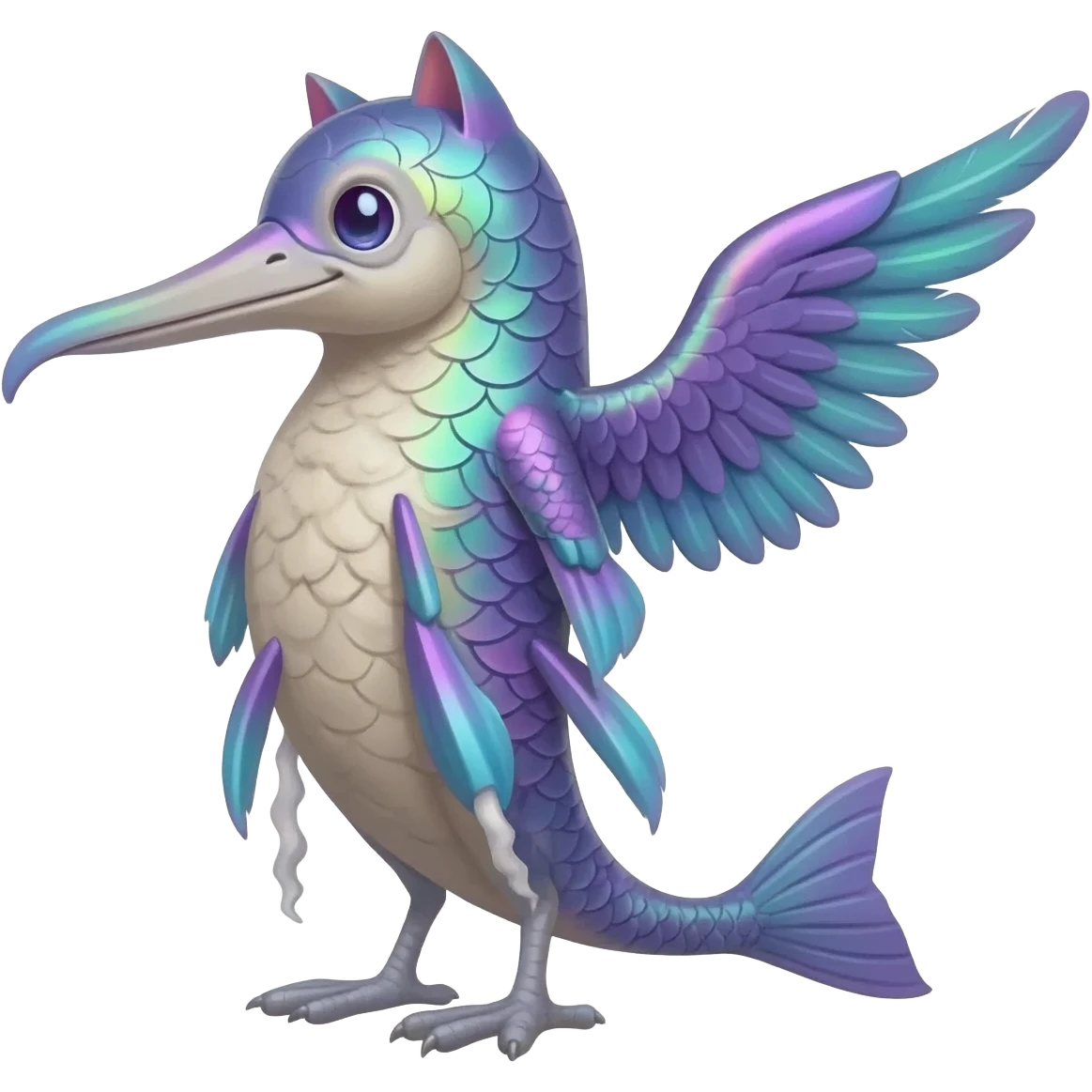 Koi-sergal-birdy-fusion-hybrid-animal-creature, Full body  emoji