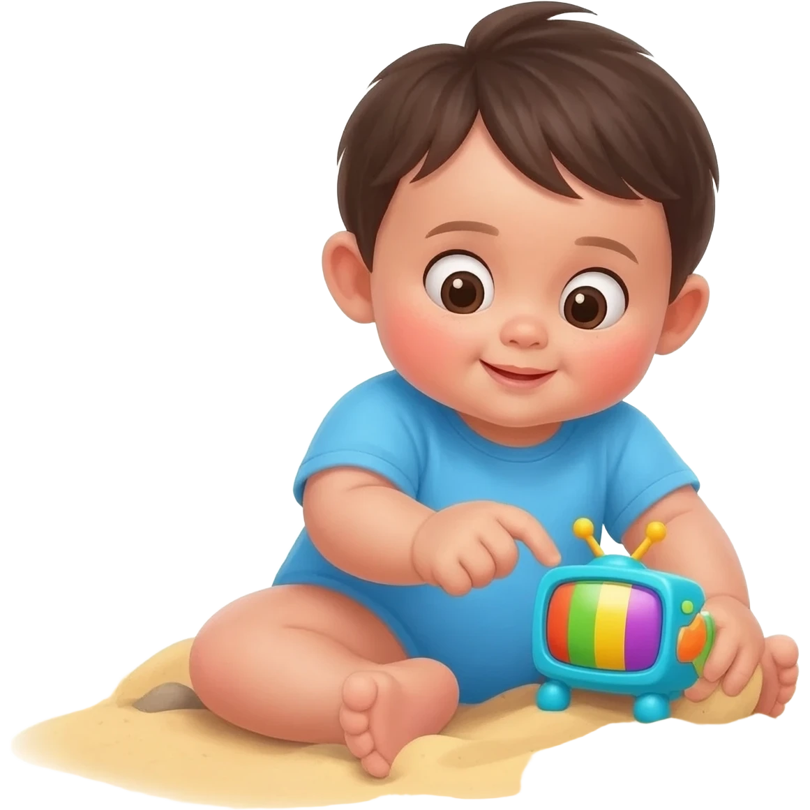 Baby tv kiku at the beach. emoji