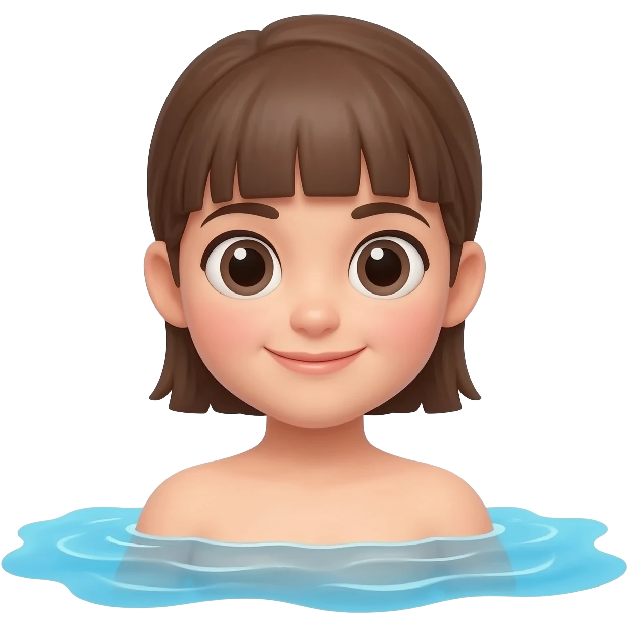 A naked girl showin the pool emoji