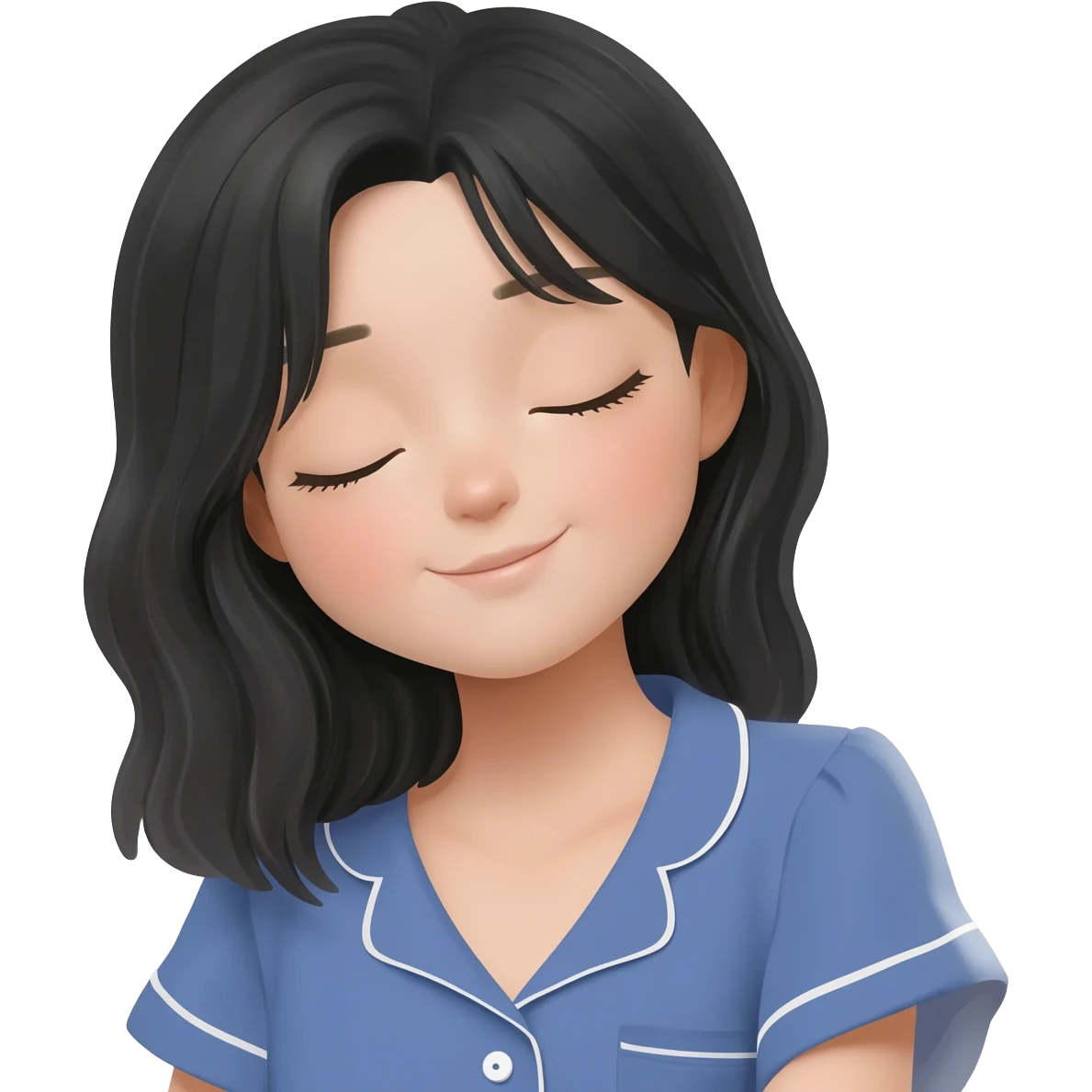 haz una niña con pelo negro ojos cafes y que este durmiendo emoji