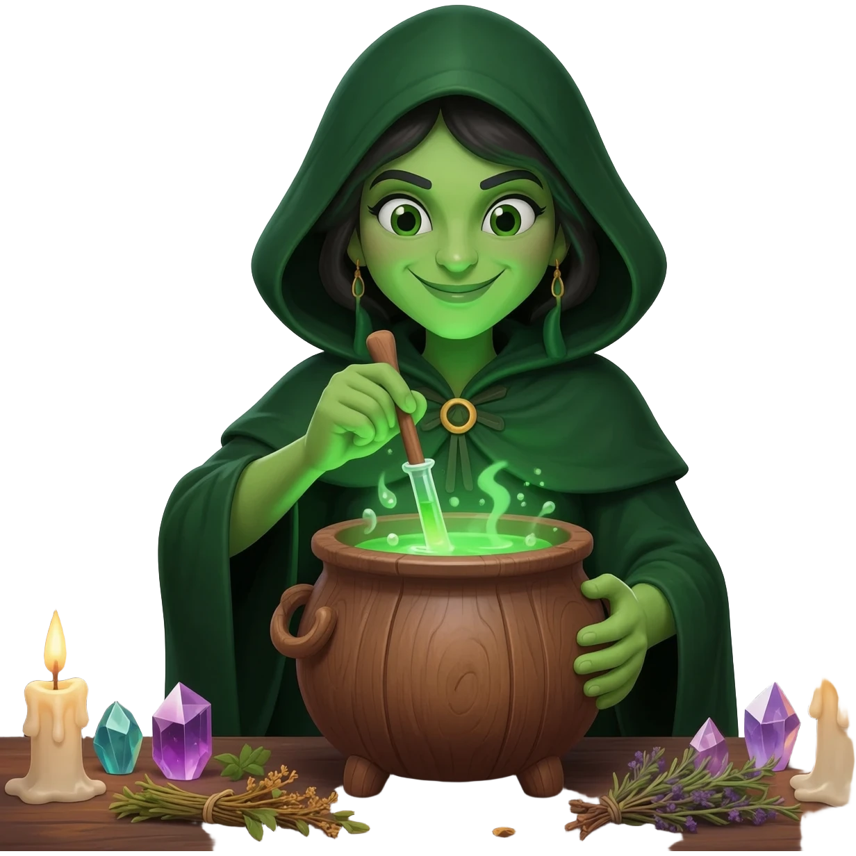 green witch cooking potion emoji