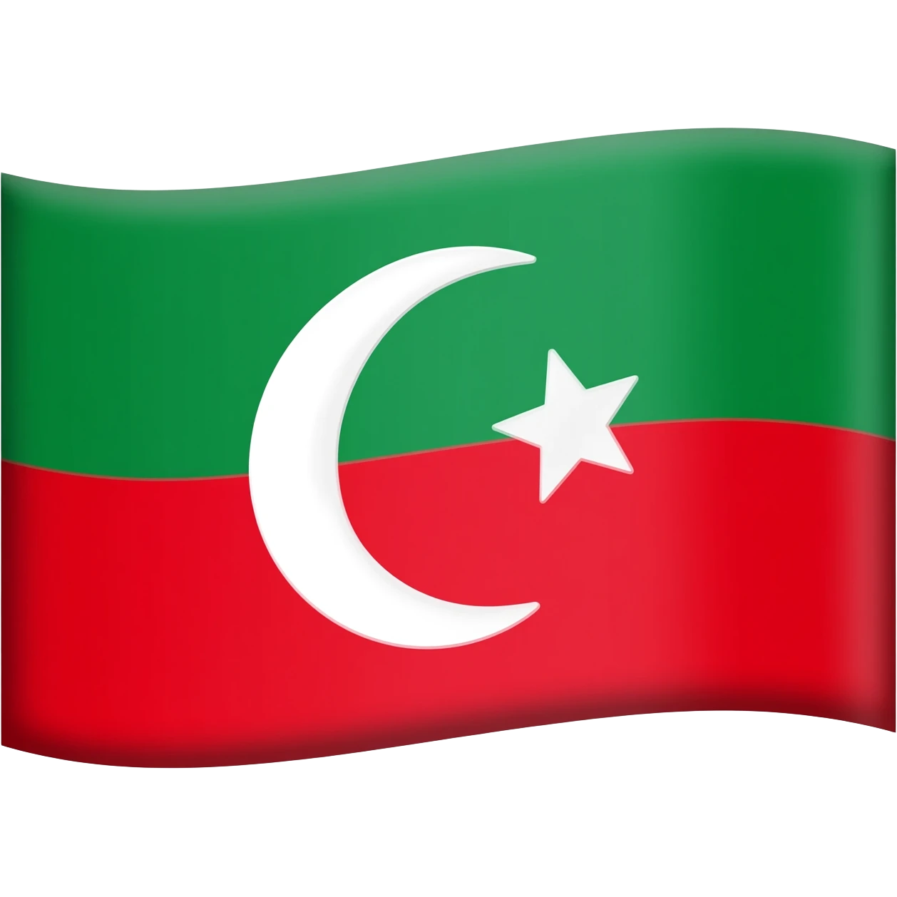 Flags with horizontal top half green bottom half red with a crescent and star in the middle emoji