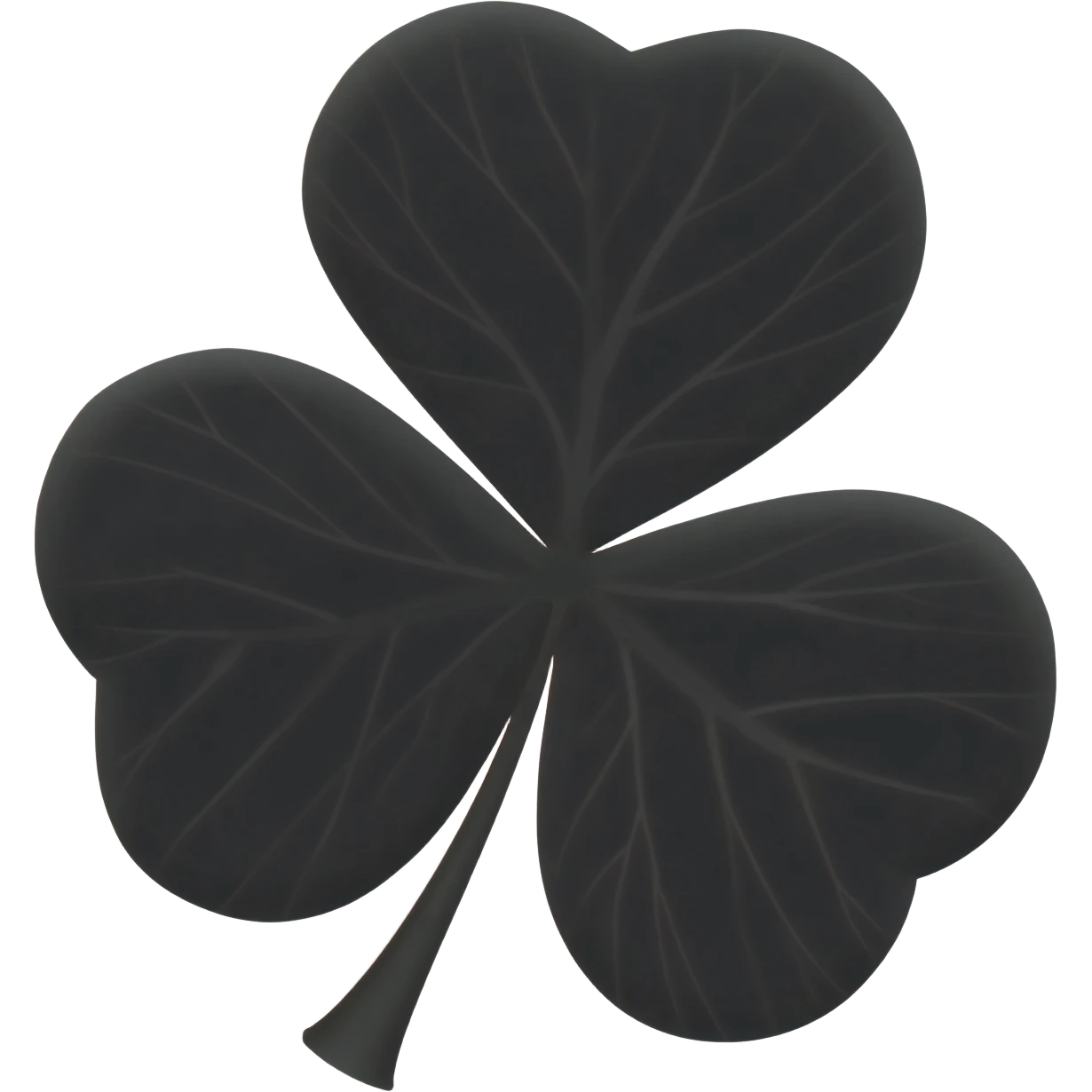 Full black colour  5 leaf clover with veins little visible emoji