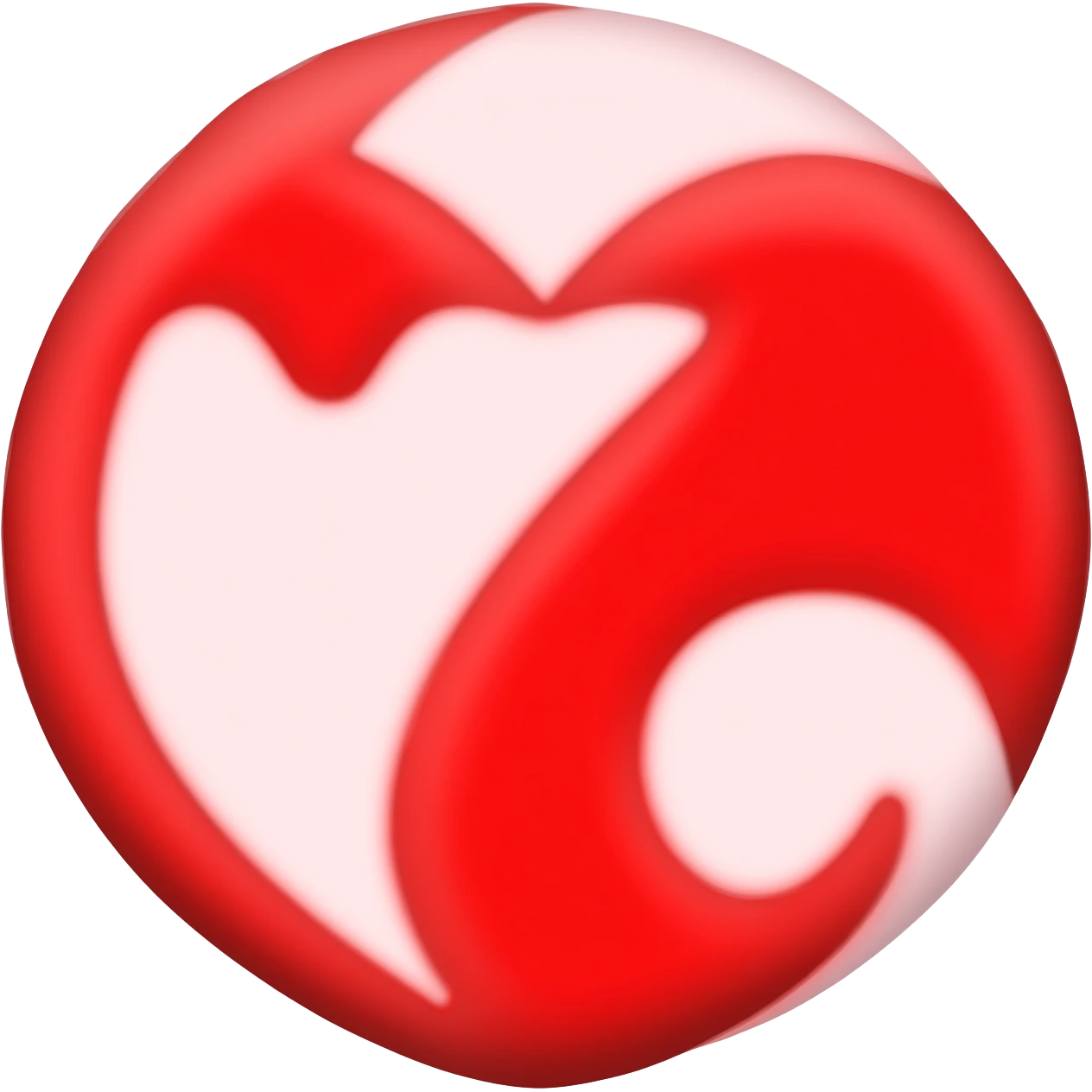 Yinjan logo in red and white with a heart in the middle emoji