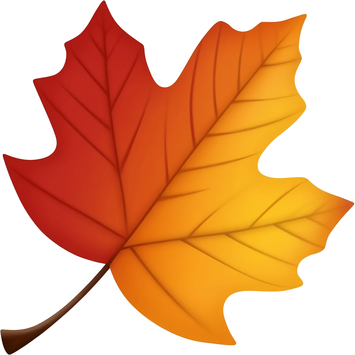 Red-orange-yellow-brown-gradients autumn leaves emoji