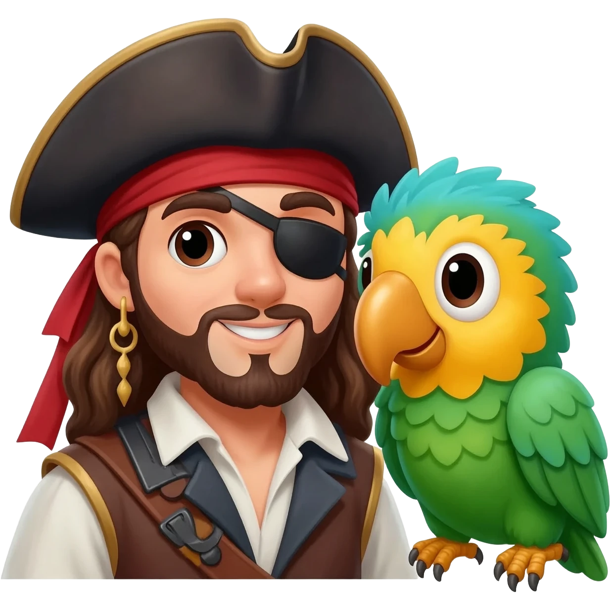 pirate and parrot emoji