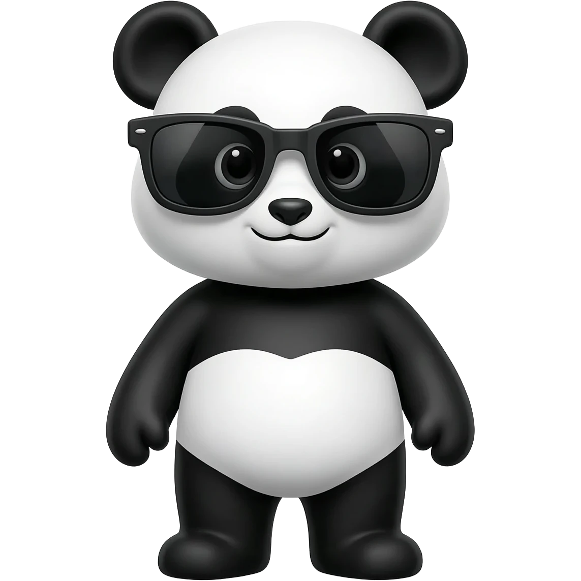 Panda with sunglasess (Only Color Black And White) emoji
