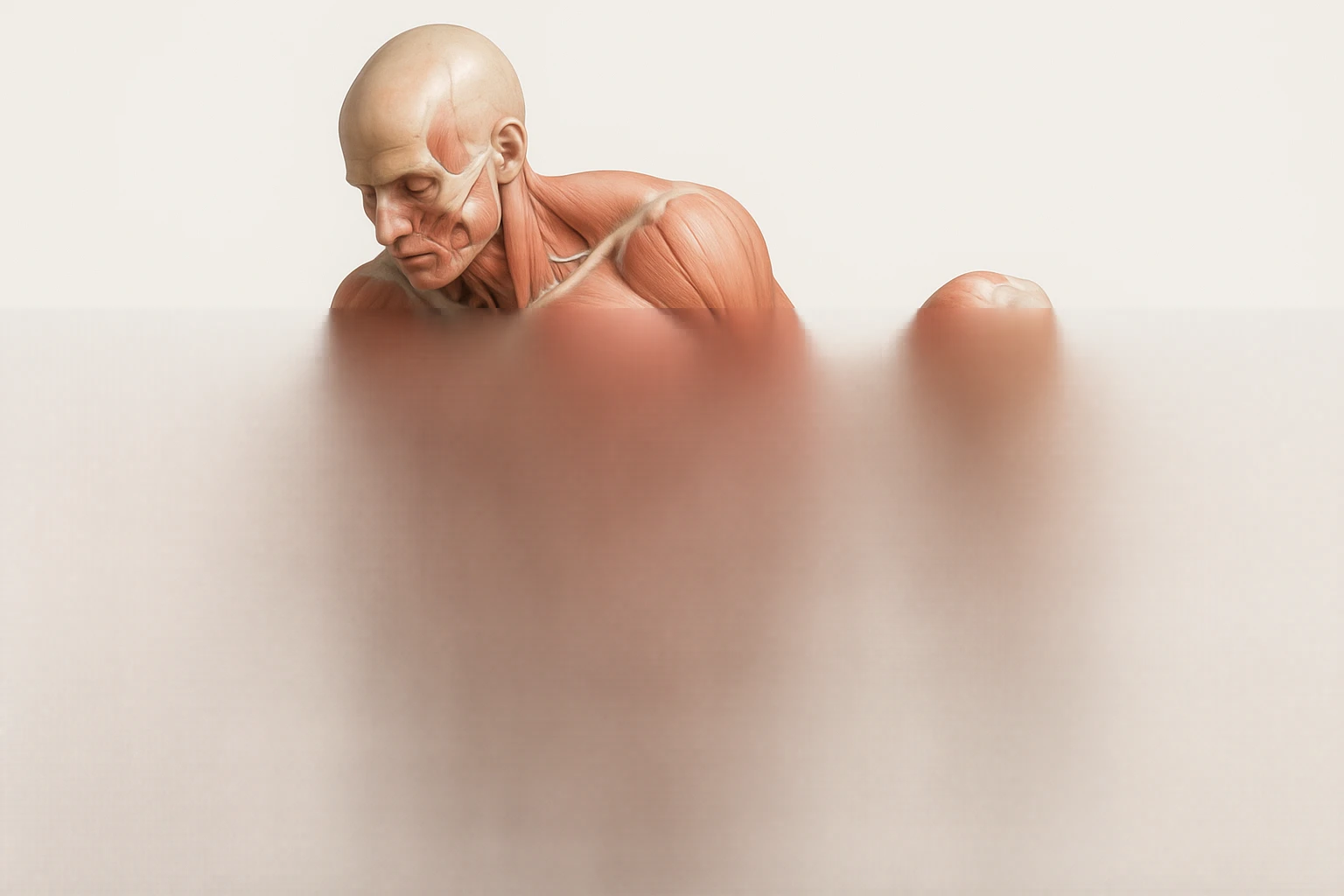 CORPO UMANO ANATOMICO REALISTICO CHE SVOLGE UN ESERCIZIO DI MOBILITà ALLE ANCHE, iperrealistico 4k emoji