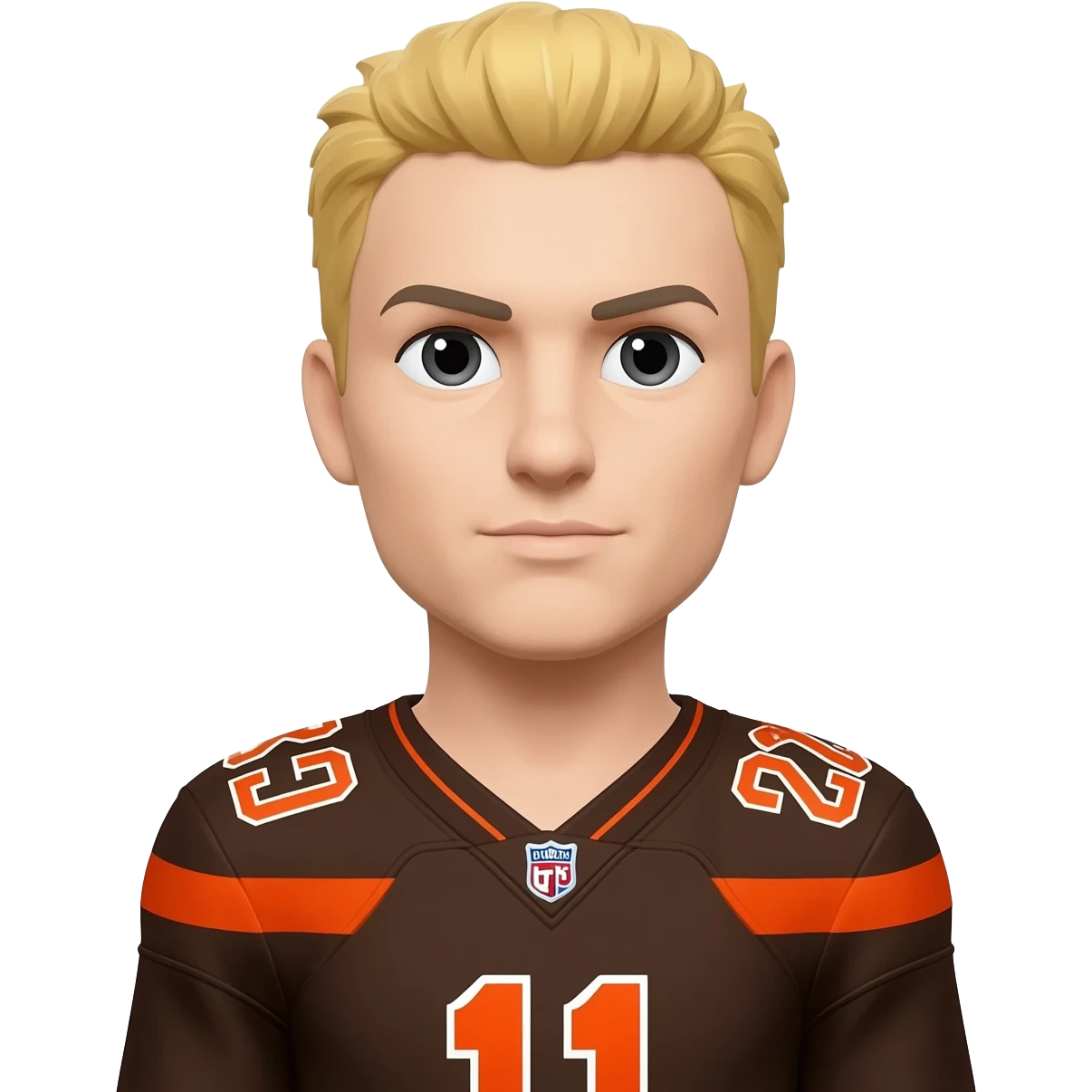 Browns fan with short blonde hair emoji