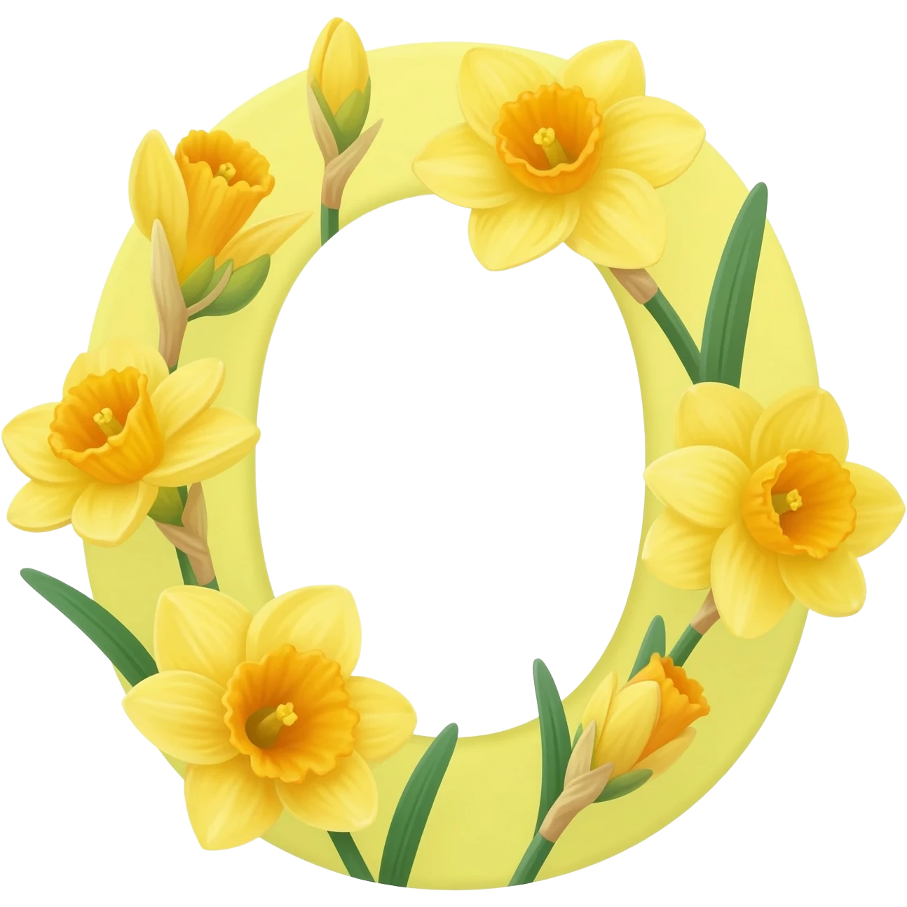 БУКВА O С НАРЦЫССАМИ emoji