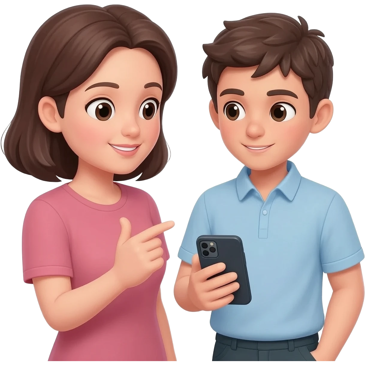 madre padre e hijo adolescente hablando y usando  celular o computadora emoji