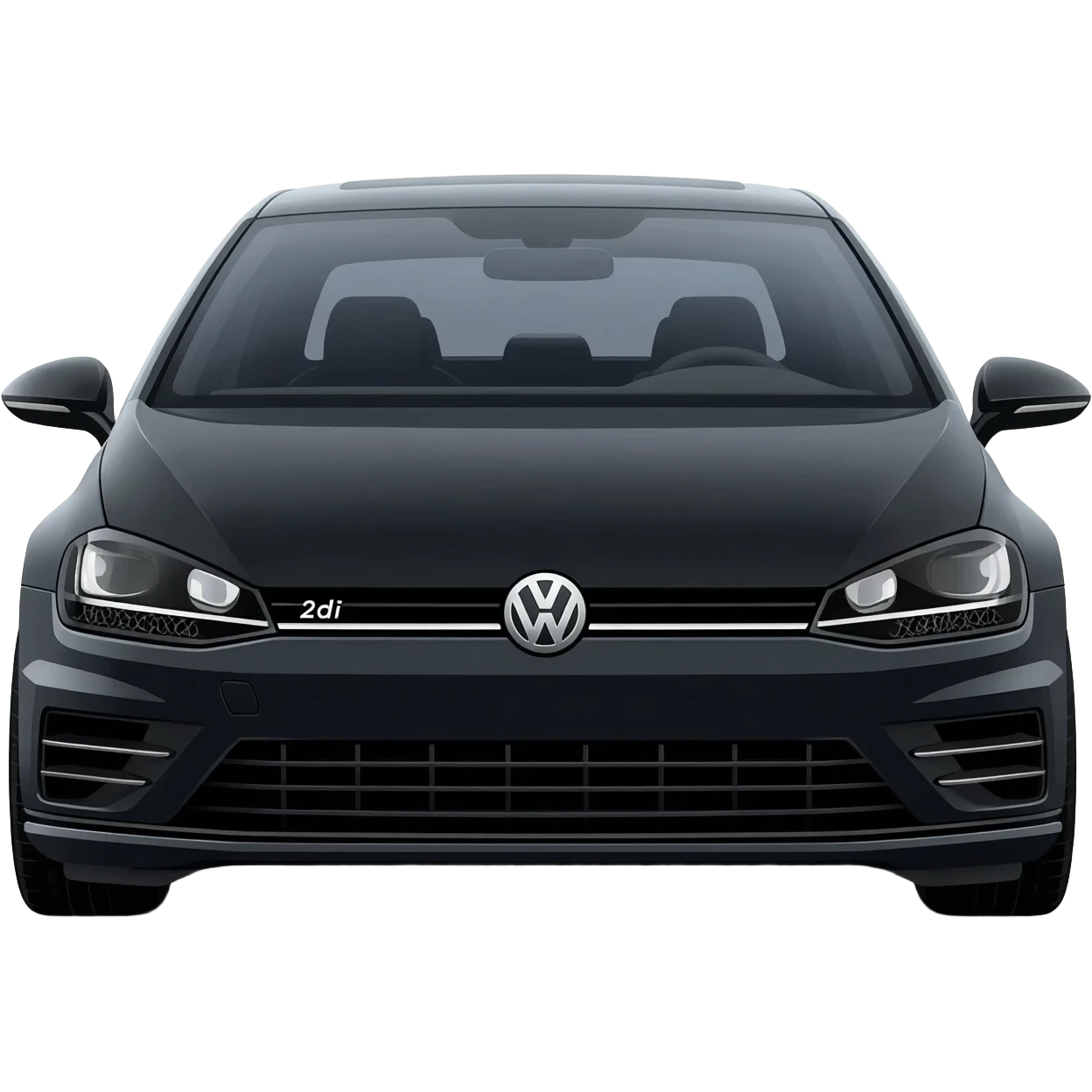 a picture of a full black VW Golf GT Edition TDI MK7 2016 with black rims and tinted windows on an angle emoji
