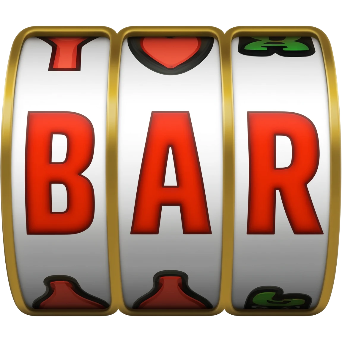 a bar symbol for slot machines. with text bar and a rounded rectangle around it emoji