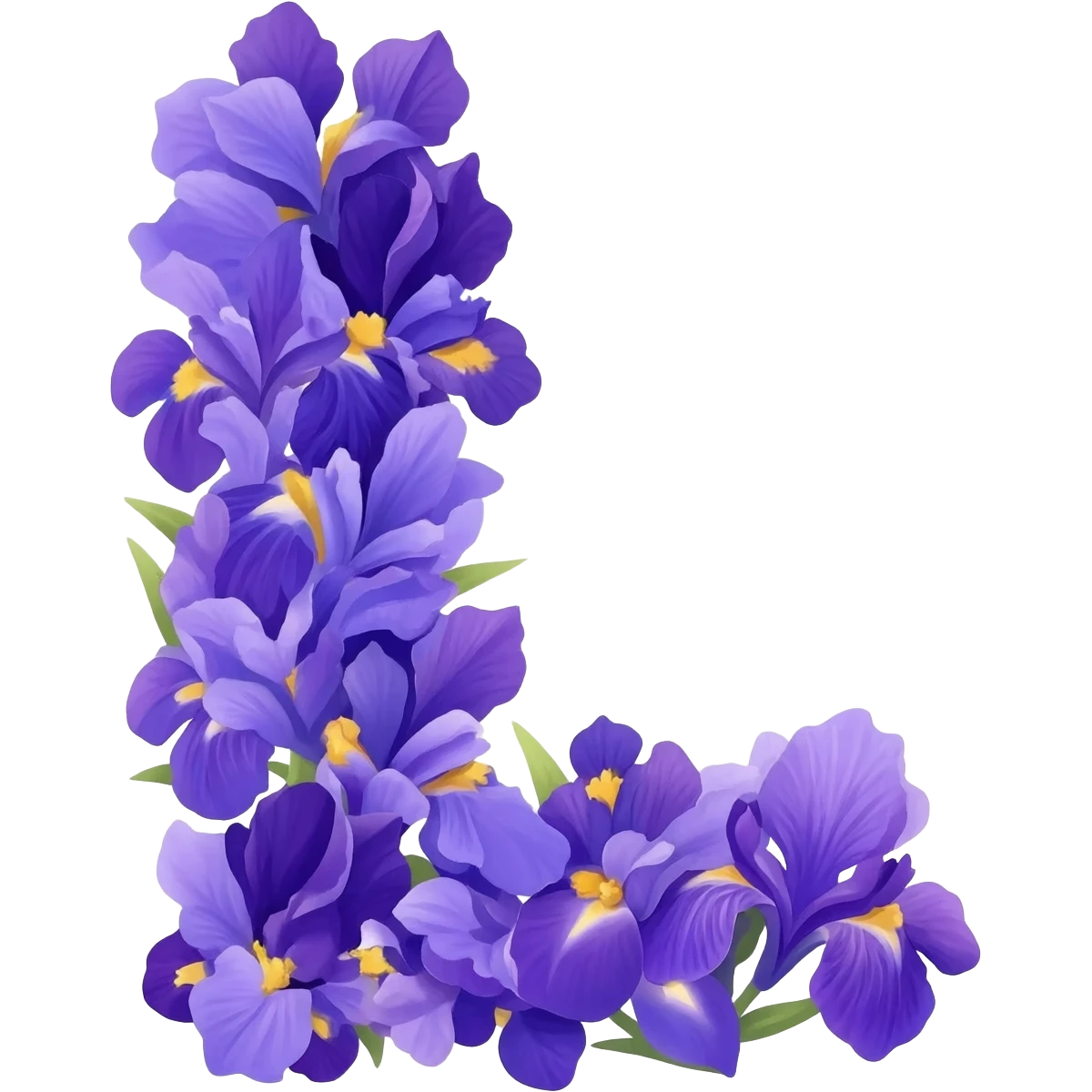 БУКВА L С ИРИСАМИ emoji