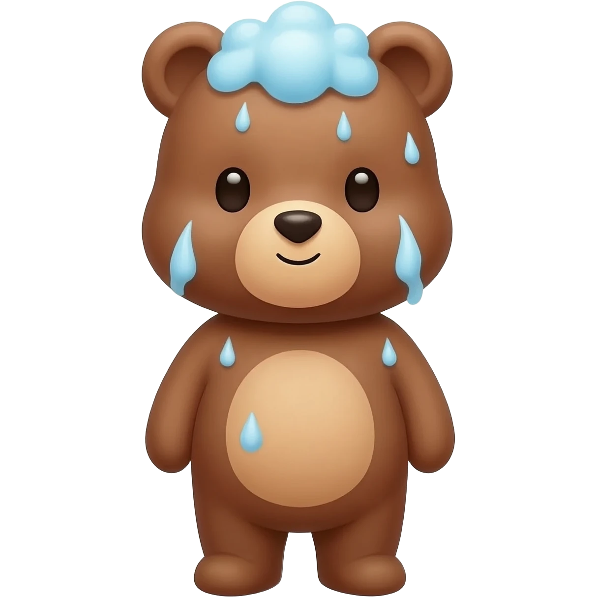 Cute bear taking shower emoji