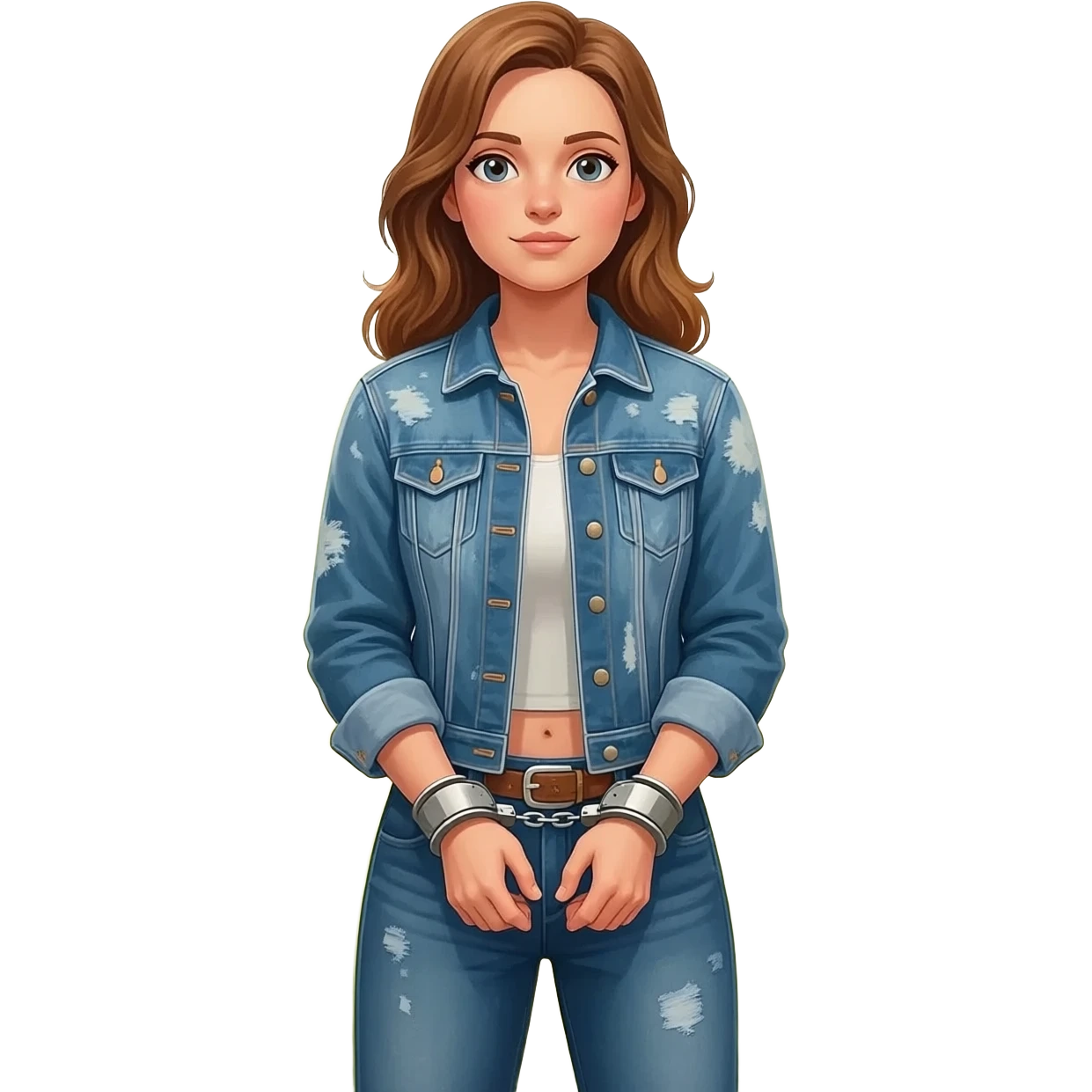 Country girl in handcuffs emoji