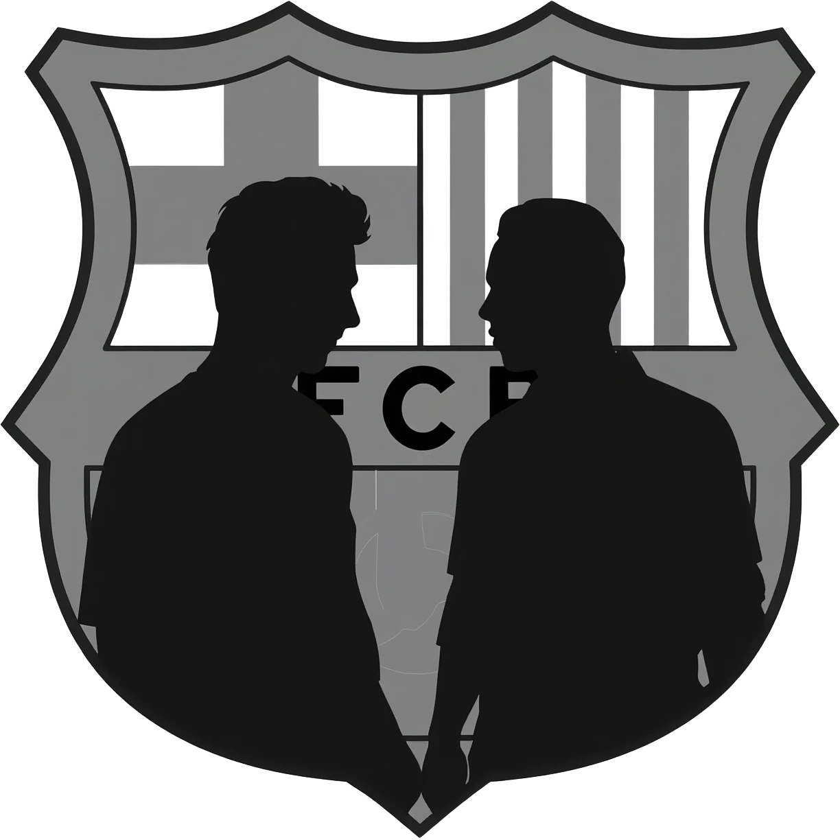 barcelona black and white logo clean with messi and neymar on background emoji