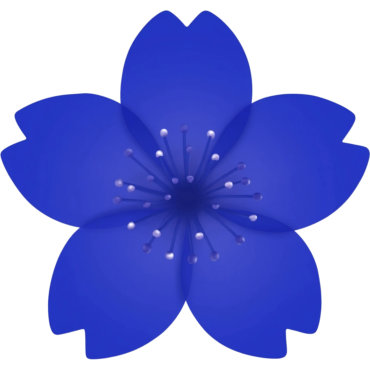 I said sakura (cherry blossom) in Navy rich royal blue shade. No leaves. emoji