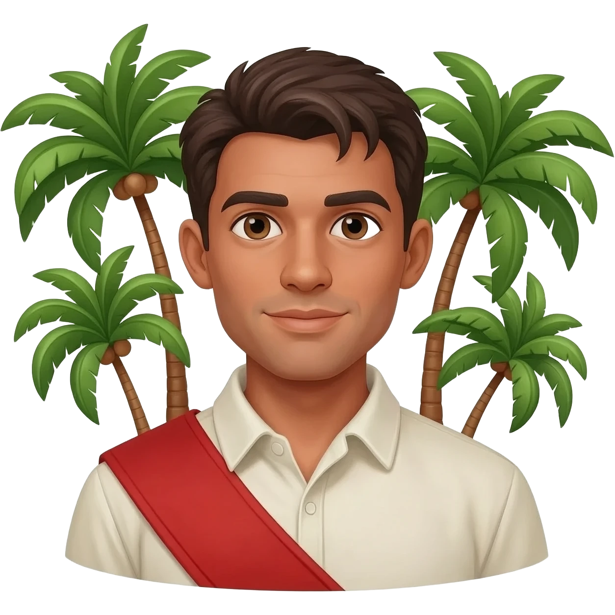 Galant man from paradise with palms around emoji