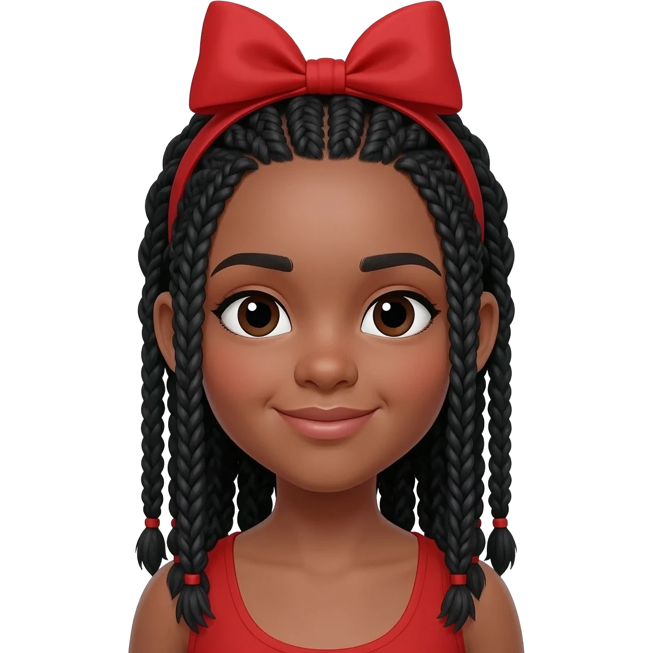 in braids red bow emoji
