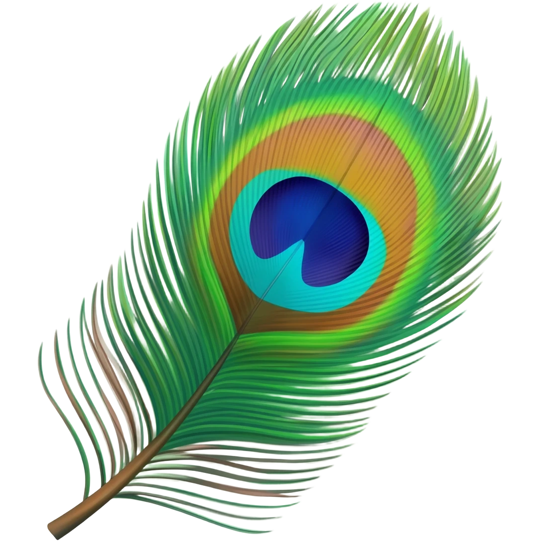 Make beautiful peacock feather single emoji