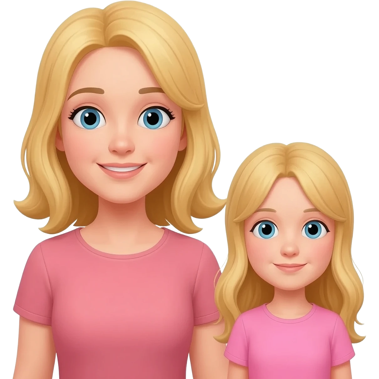 Blond girl and blond mum emoji