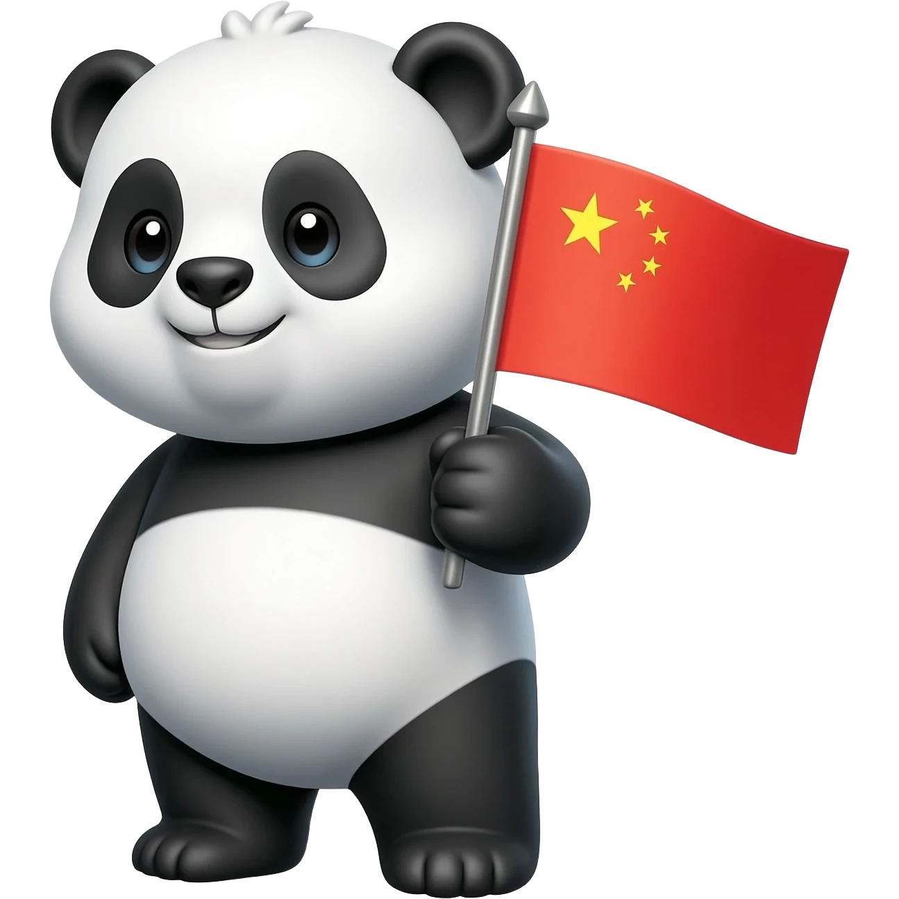 panda holding a Chinese flag emoji