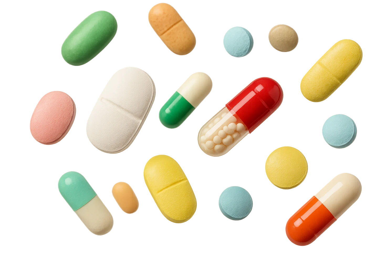 pillole farmaci fluttuano in aria emoji