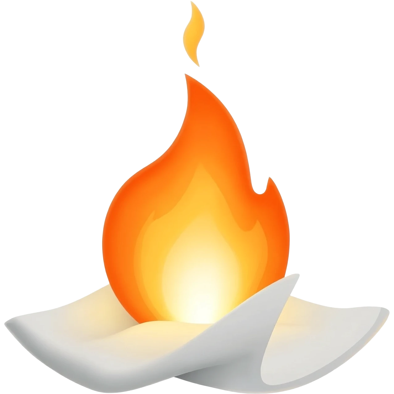 A napkin held to a flame emoji
