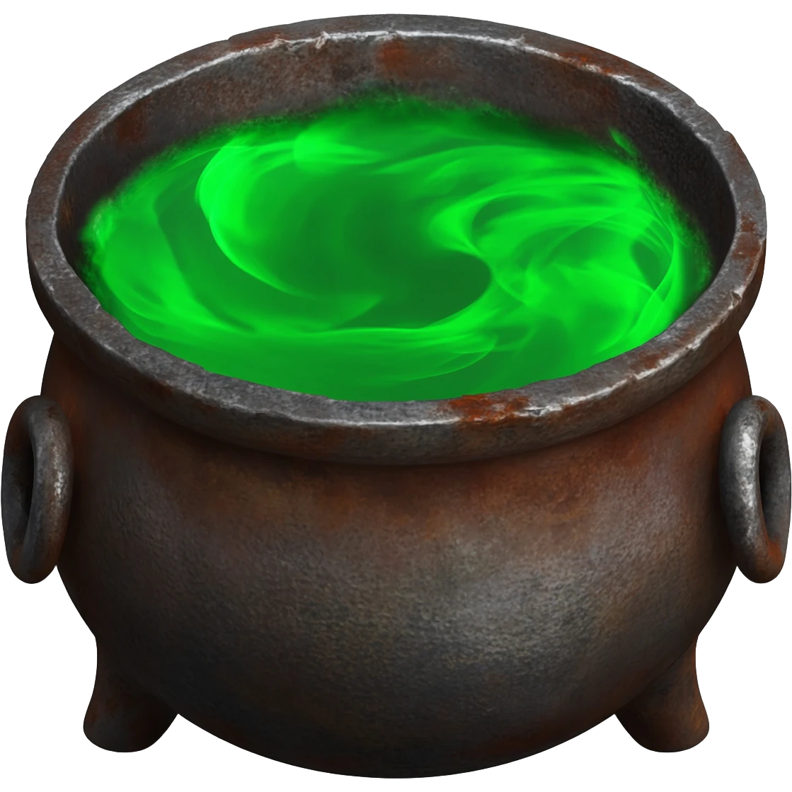 Cauldron with green smoking liquid emoji