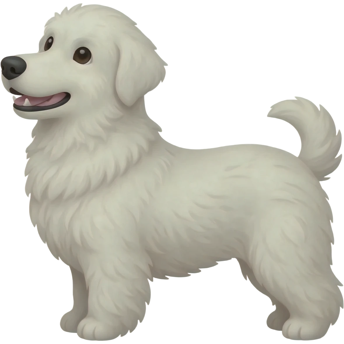 white dog looks contentedly to the left emoji