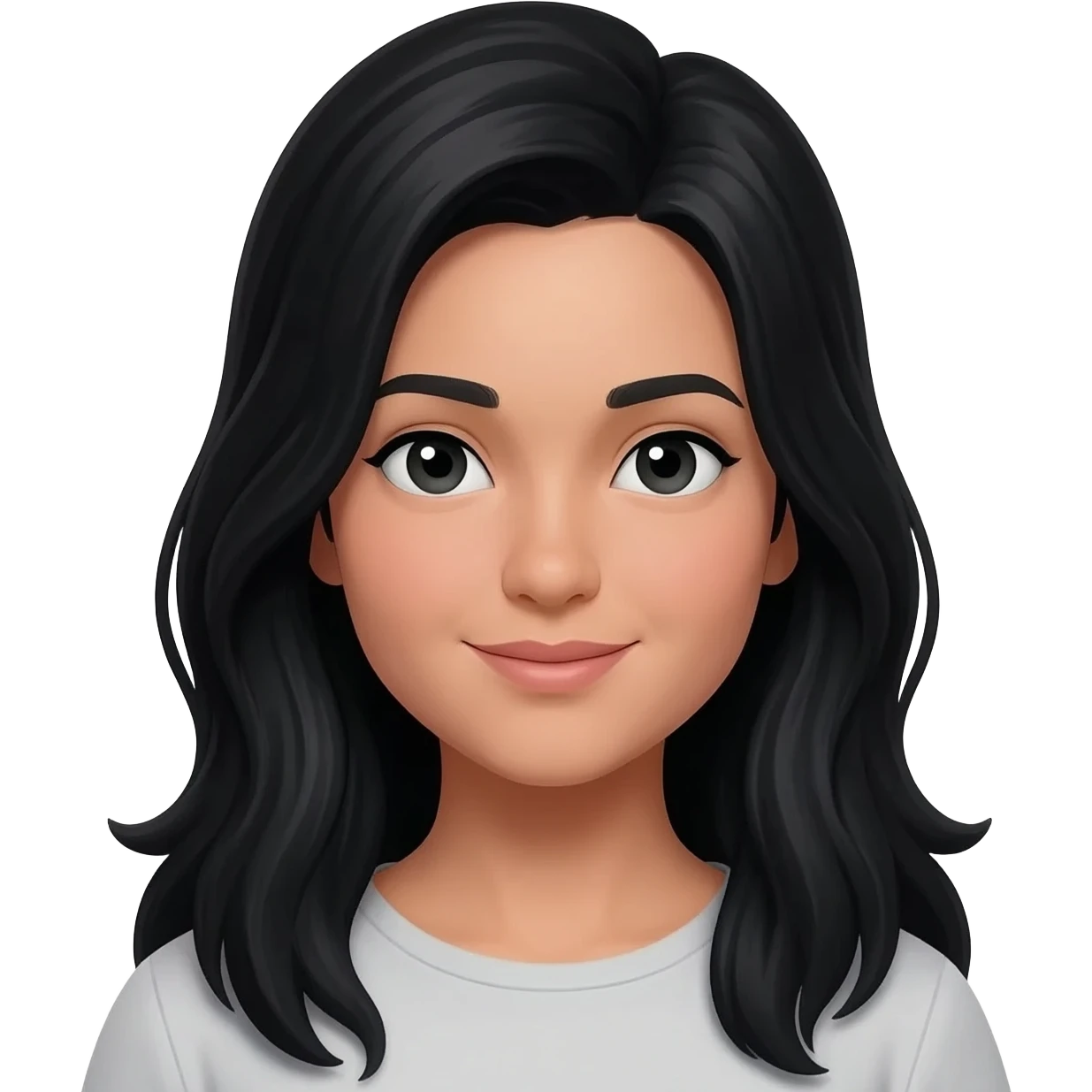 Uzun siyah kadın saçı emoji