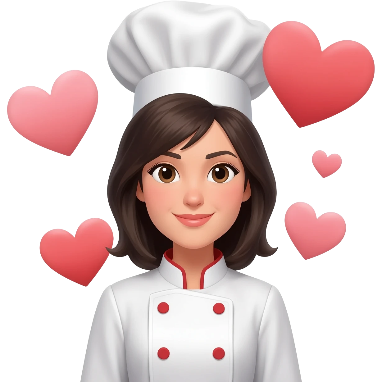 cook woman dark hear hearts emoji