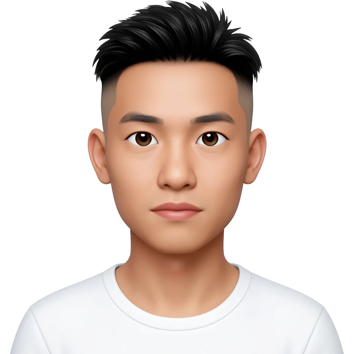 Filipino Chinese young man at 25 years old fade hair cut emoji