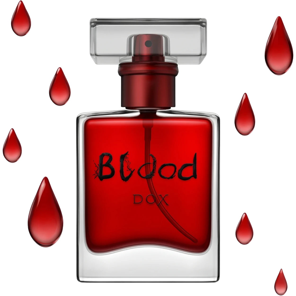 Blood perfume with Blood drops, sanguine aesthetic, gorecore emoji