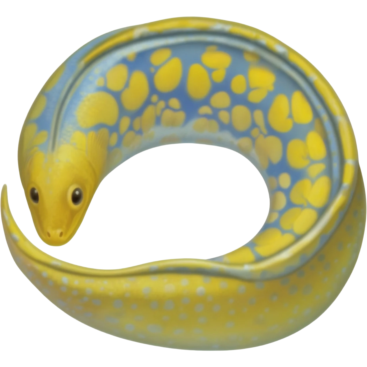 Yellow n blue eel emoji