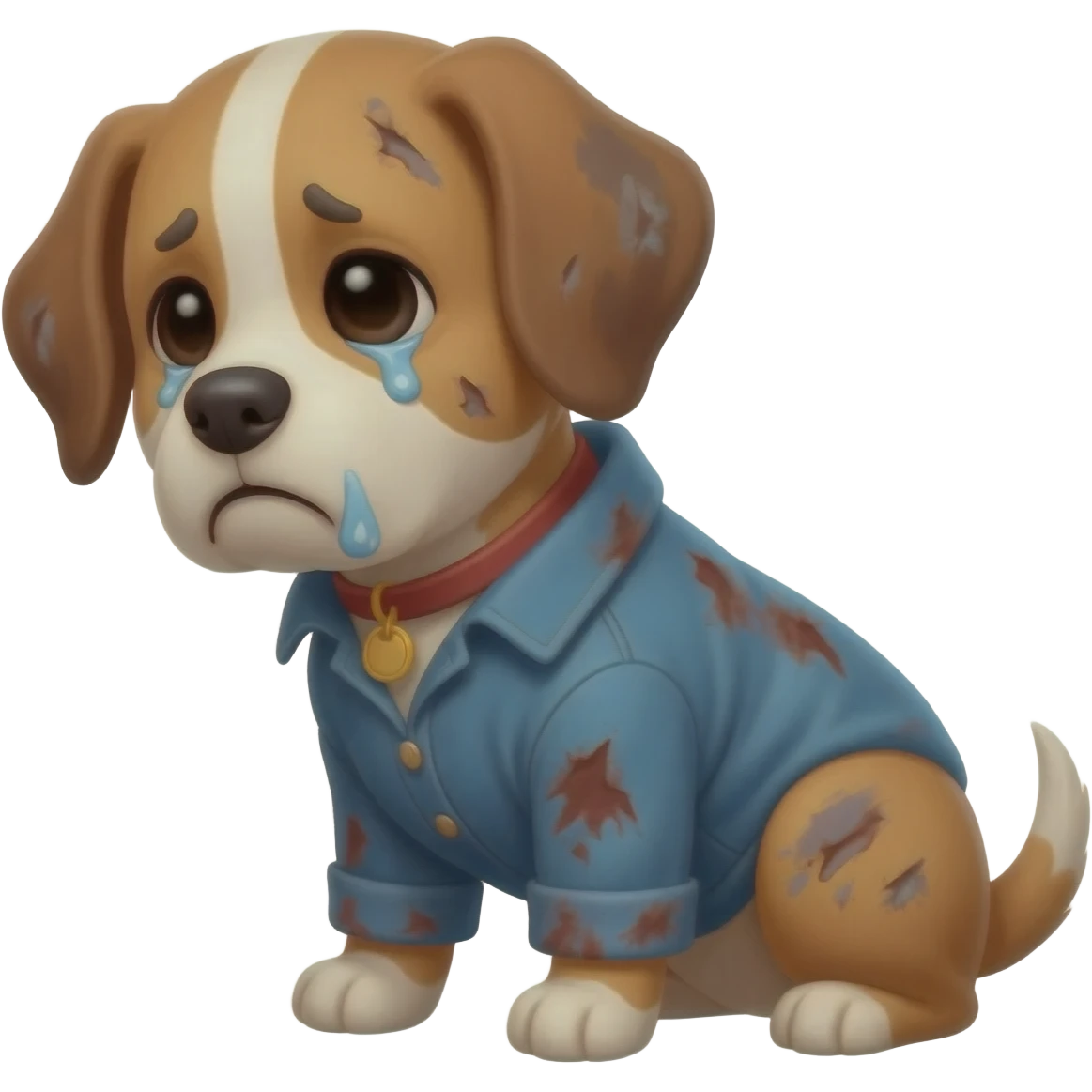 Clothes stain not clean sad dog emoji