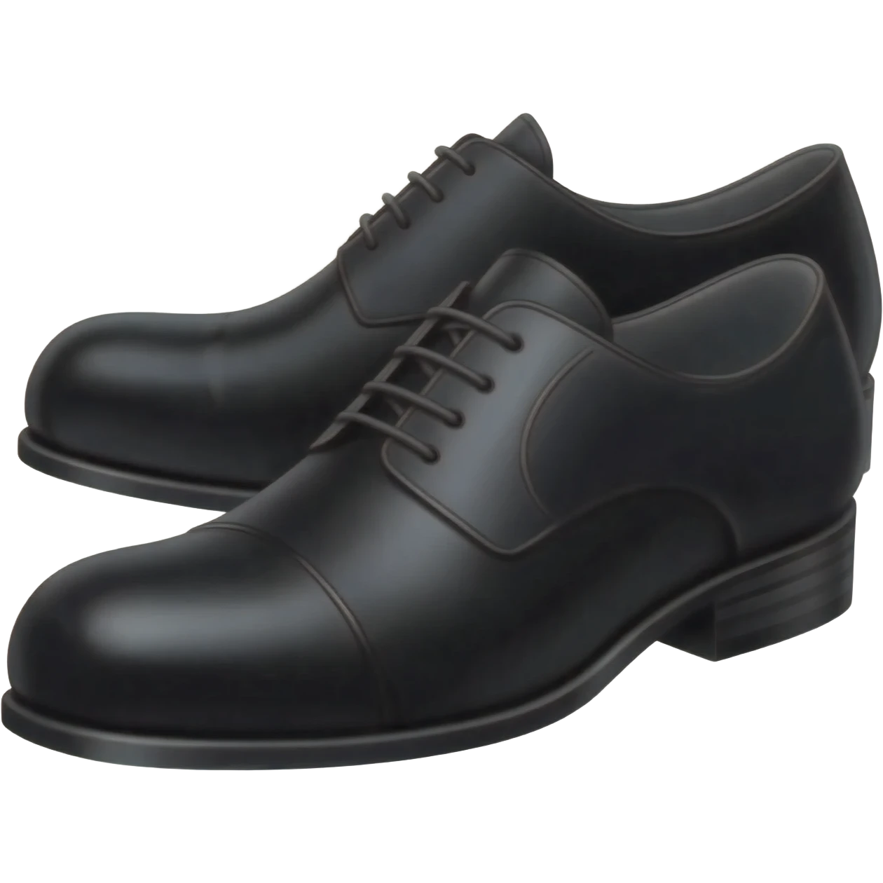 A pair of black dress shoes with lifts emoji