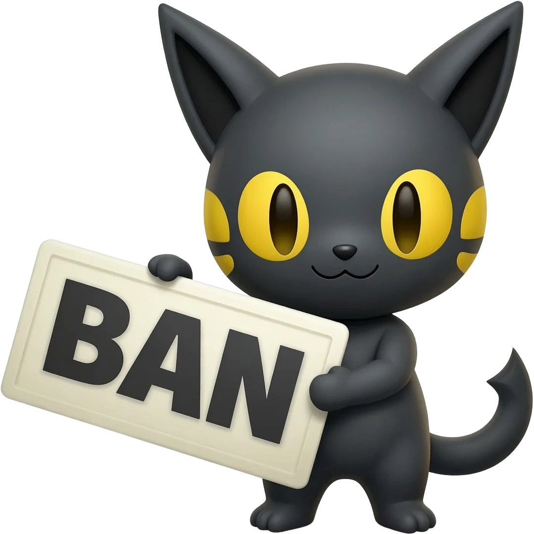 emoji umbreon with ban pancarte emoji