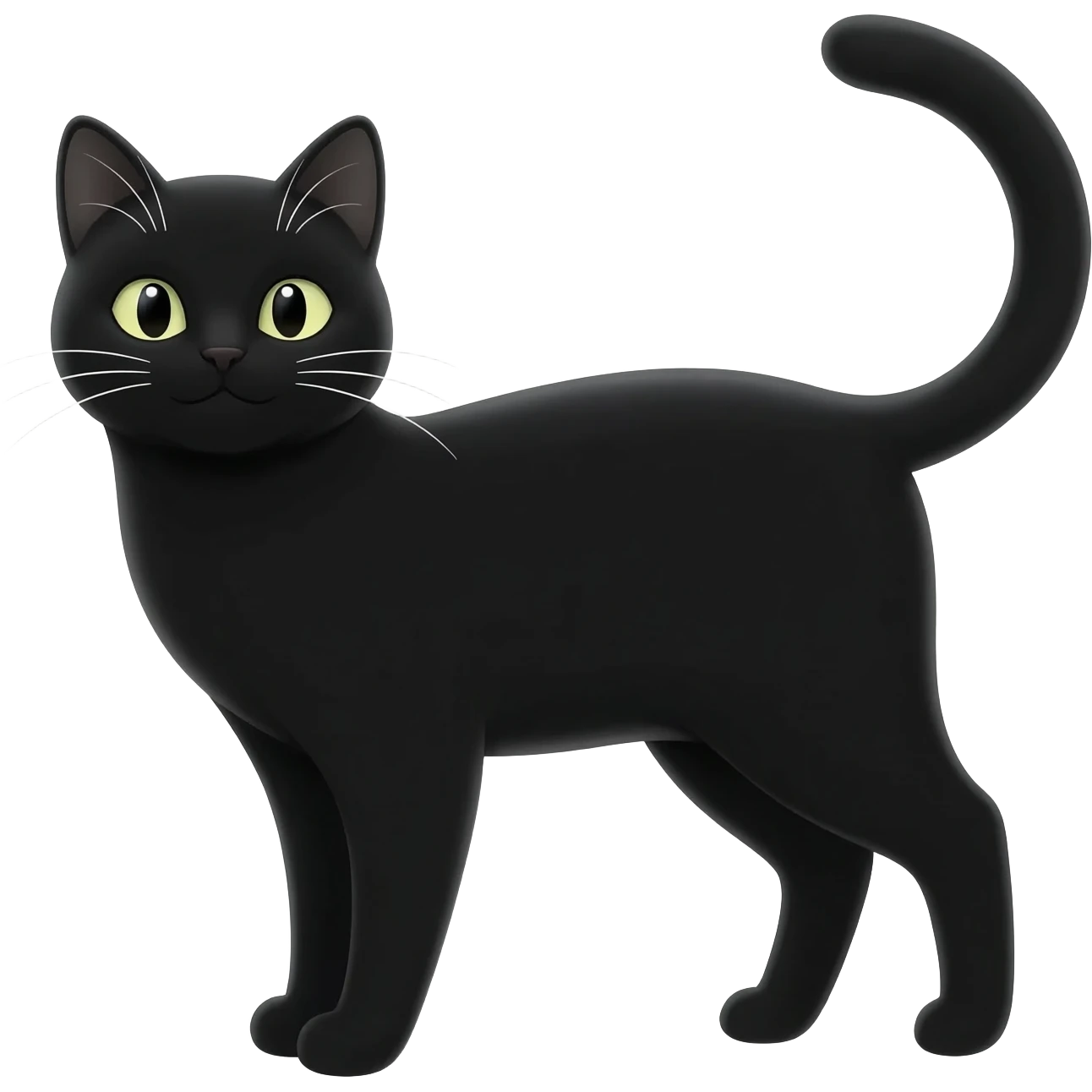 Black cat with white moustache emoji